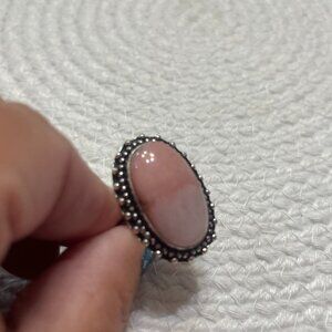Beautiful PERUVIAN PINK OPAL Handmade Sterling 925 Ring Size 13 #611D